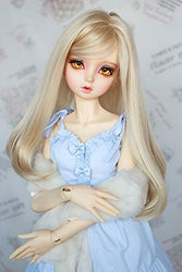 Kuafu 9-10 Inch (22-24cm) 1/3 BJD/SD Doll Wig Cute Long Wavy Girls Hair Wigs Blonde