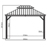 Sojag 500-7156980 Track No.77 Messina Hard Top Sun Shelter, 10' by 12', Charcoal