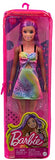 Barbie Fashionistas Doll #190, Blonde Hair with Purple Streaks, Romper Dress, Yellow Wedge Sneakers, Bracelet, Toy for Kids 3 to 8 Years Old