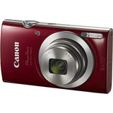 Canon PowerShot ELPH 180 Digital Camera (Red) Bundle with 32 GB Memory Card and More