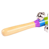 6 Pcs Vivid Color Rainbow Handle Wooden Bells Jingle Stick Shaker Rattle Baby Kids Children Musical Toys