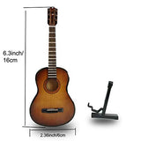 LS Classical Guitar Ornament, Acoustical Wooden Music Instrument, Mini Guitar Musical Instrument Miniature Dollhouse Model Home Decoration with Case (6.3“ Classical Brown Guitar)