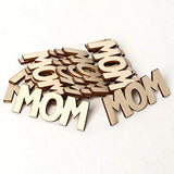 30 Pcs Little MOM Wood Crafts DIY Cutout Wooden Slices Embellishments Gift Unfinished Wood Ornaments for DIY Projects Home Decoration
