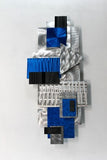 Statements2000 3D Silver, Blue & Black Contemporary Abstract Hand-Made Metal Wall Art - Metallic Home Accent, Home Decor, Modern Wall Sculpture - Focal Point by Jon Allen