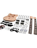 Fistrock DIY Electric Guitar Kit Double Neck Guitar Kits Beginner Kits 12 String Right Handed with Mahogany Body Mahogany Neck Rosewood Fingerboard Chrome Hardware Build Your Own Guitar.