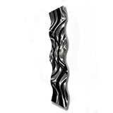 Statements2000 Silver/Black Metal Wall Art Wave, Modern Accent Décor by Jon Allen Metal Art, Crossroads Wave, 46" x 10"