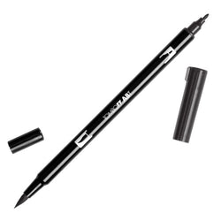 Tombow Dual Brush Pen Art Markers, Black N15, 6-Pack