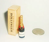 Dollhouse miniature 1:12 Champagne and wine. Champagne bottle in a wooden box.