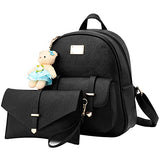 Bags for Teens Girls Purse Backpacks Mini PU Leather Fashion Small Bookbag with Wallet Set