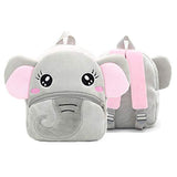 Cute Toddler Backpack Toddler Bag Plush Animal Cartoon Mini Travel Bag for Baby Girl Boy 2-6 Years(Grey Elephant)