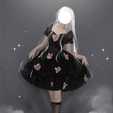 Womem's Elegant Solid Color Party Dress Puff Sleeve/Sleeveless Halter Dress (S, Black)