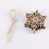 ORYOUGO Wood Snowflakes Shaped Hanging Embellishments Ornaments, Craft Star Heart Shape Slices Wood