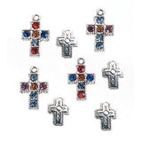 Bulk Buy: Darice DIY Crafts Cross Charms Silver with Rhinestones 11 pieces (3-Pack) 1970-56