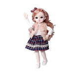 N\C B J D Doll 31cm1/6 Makeup Dress Up Cute Brown Blue Eyeball Dolls with Fashion Dress for Girls Toy
