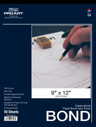 Pro Art 9-Inch by 12-Inch Bond Paper Pad