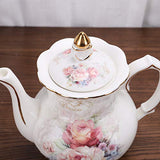 fanquare 15 Pieces Porcelain English Tea Set,Floral Coffee Set for Adults,Ceramic Vintage Tea Sets for Women