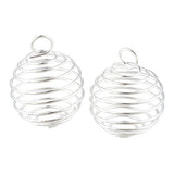 Housweety 20 SP Spiral Bead Cages Pendants Findings 25x20mm