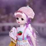 Aongneer BJD Dolls 1/6 SD Doll 12 Inch 28 Ball Joint Doll Fairy Doll DIY Toy Gift Rotatable Joints Lifelike Pose with Purple Wig Pink Dress Nice Shoes Beautiful Makeup for Girl Birthday-Angel Muyan