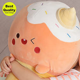 Super Funny Ice Cream Plush, Soft Fluffy Food Plush Cushion Pillow Stuffed Plush Toy for Kids (Orange, 19.7 inch)