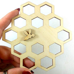 Wooden Honeycomb With Bee 5 inch Yarn Holder Handmade Embroidery Floss Organizer