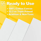 Canvas Panels 6 Pack 16x20 Inch, 100% Cotton 12.3 oz Triple Primed Canvases for Painting, Acid-Free Flat Thin Canvas Large Blank Art Canvas Boards for Acrylic Oil Watercolor Gouache Painting