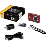 Kodak PIXPRO Friendly Zoom FZ45-RD 16MP Digital Camera with 4X Optical Zoom 27mm Wide Angle and 2.7" LCD Screen (Red)