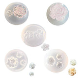 Mulukaya 5Pcs Mini Flower Resin Silicone Molds Jewelry Making Tools Casting Molds for DIY Craft Keychain Necklace Earrings Project