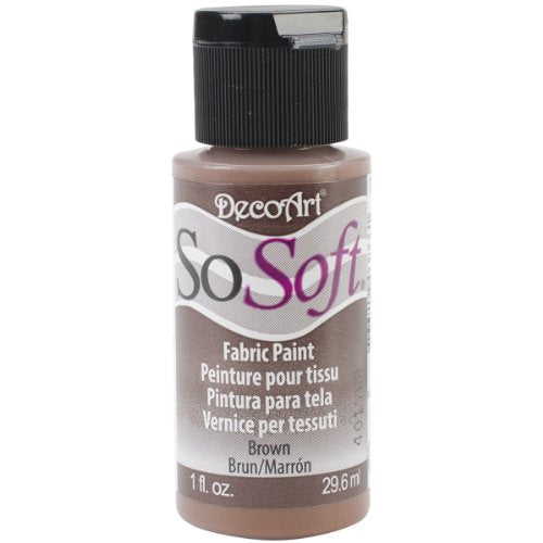 DecoArt SoSoft Fabric Acrylics Paint, 1-Ounce, Brown