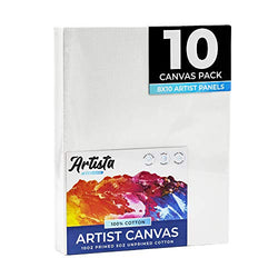 Artista Evolvedd 8x10,Canvas Boards for Painting. 10x Canvases Pack, Triple-Primed Paint Canvas for Acrylic Painting, Oil & More! Blank Canvas, Art Supplies for Adults, Gifts for Artists & Kids