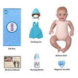 JIZHI Lifelike Reborn Baby Dolls - 18 Inches Realistic-Newborn Baby Dolls Boy Handmade Soft Body Reborn Baby Doll with Clothes & Feeding Set for Kids Age 3 4 5 6 7 8