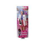 Barbie Scientist Doll (12 inches), Blue Hair, Color Block Dress, Lab Coat & Flats, Microscope Accessory, Great Gift for Ages 3 Years Old & Up