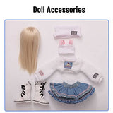 KDJSFSD BJD Doll 1/6 Pretty Girl 34cm Ball Jointed Dolls Action Full Set Figure SD Doll with Clothes Wig Shoes Hat