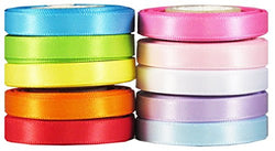 Ribbon for Crafts - Hipgirl 50 Yard 1/4" Satin Fabric Ribbon Set For Gift Package Wrapping, Hair
