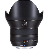 Zeiss Touit 2.8/12 Wide-Angle Camera Lens for Fujifilm X-Mount Mirrorless Cameras, Black