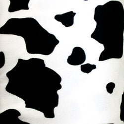 Cow Print Black White Animal Fleece Anti Pill Soft Fabric, By The Yard (FB)