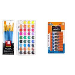 AROIC Watercolor Paint Set,with a Watercolor Paint,36 Color & Elmer's Disappearing Purple School Glue Sticks,Washable,6 Grams,12 Count