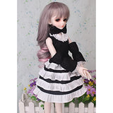 SFPY Doll Clothes Accessories - BJD Dolls Clothes 1/3 1/4 1/6, Fashion Princess Dress Outfit, for BJD Ball Jointed Doll,Black and White,1/6