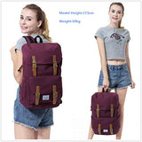 Vintage School Backpack for Women,VASCHY Water Resistant Laptop Backpack Burgundy