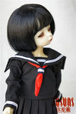 JD286 5-6inch 13-15CM Bobo doll wigs 1/8 Lati yellow Synthetic mohair BJD doll wigs (Black)