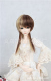 (18-18.5CM) BJD Doll Hair Wig 1/4 MSD DZ DOD LUTS / Mixed Colors Light-Brown + Creamy-White Medium Hairstyle / FBE173