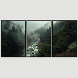 signwin 3 Piece Framed Canvas Wall Art Forest Rivers Canvas Prints Home Artwork Decoration for Living Room,Bedroom - 24"x36"x3 Panels