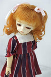 JD187 6-7inch 16-18CM Long Curly Princess Mohair BJD Wigs 1/6 YOSD Doll Accessories (Ginger)