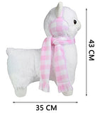 Alpacasso 17'' White Plush Alpaca, Cute Stuffed Animals Toys.(Scarf and Earmuff)