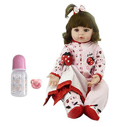 Handmade Reborn Dolls 18inch48cm Cute Girl Realistic Lifelike Looks Real Baby Newborn Doll Soft Silicone Vinyl Crafted Toddler Toy for Children Kids Xmas Birthday Gift