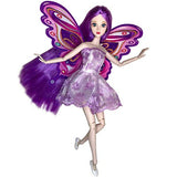 Eledoll Lilly Purple Hair Fairy Doll with Wings Deluxe Collector Doll 1/6 Scale 3D Inset Eyes 11.5 inch Fully Poseable Doll BJD Ball Jointed Doll Fashion Doll