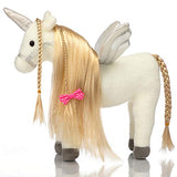 HollyHOME Plush Unicorn Stuffed Animal Pretty Unicorn Plush with Wings Pony Toy Pretend Play Horse 11 Inches Tall White