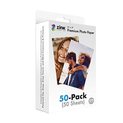 Zink 2"x3" Premium Instant Photo Paper (50 Pack) Compatible with Polaroid Snap, Snap Touch, Zip and Mint Cameras and Printers