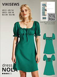 Vikisews Nola Short Summer Dress Sewing Pattern, Sizes 2-14