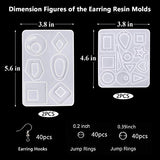 4pcs/2pair Earring Silicone Resin Making Kits, Jewelry Epoxy Resin Making Tools Earring Jewelry Resin Silicone Casting Tools for DIY Women Earrings, Resin Jewelry, Pendant Craft