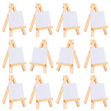 eBoot 3 by 3 Inch Mini Canvas and 3 by 5 Inch Mini Wood Easel Set for Painting Drawing Craft, 12 Pack